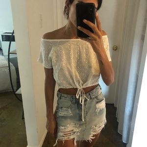 Flynn Skye White Crop Top - Size Small